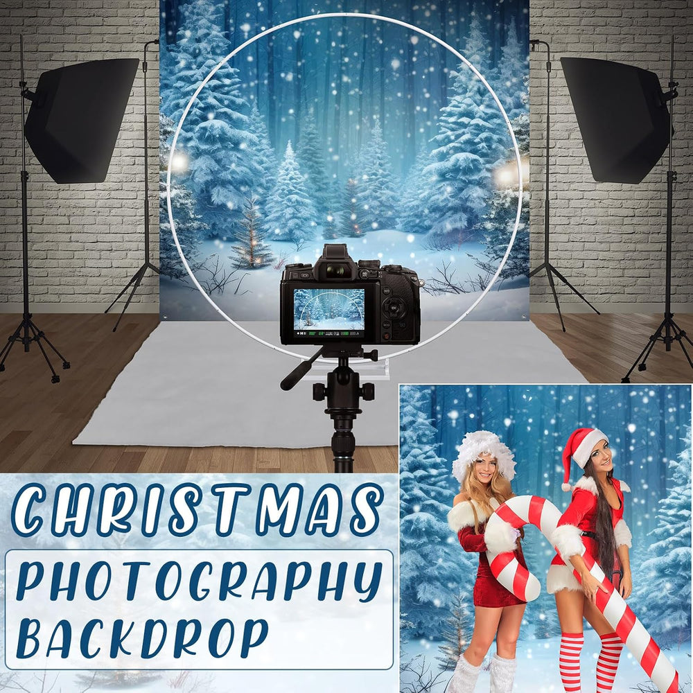 SmoothNovelty Giant Snow Globe Photo Booth Backdrop Winter Scene Wonderland