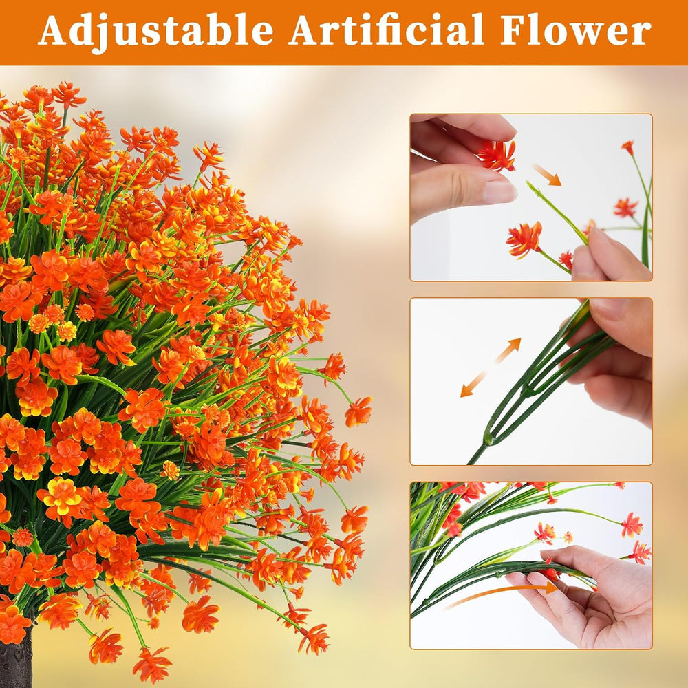 2 Pack Fall Artificial Flower Topiary Balls with Ground Spike