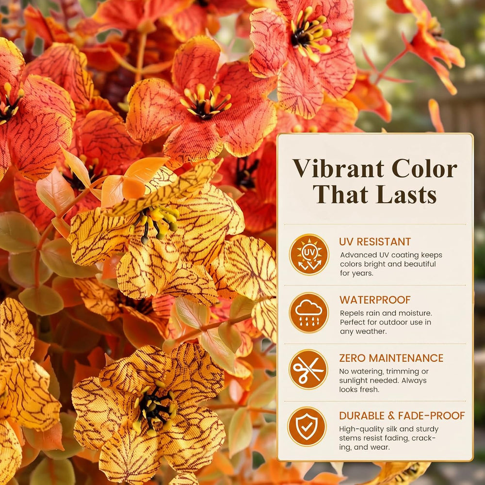 30PCS Fall Mums for Outdoors, Faux Fall Flowers UV Resistant