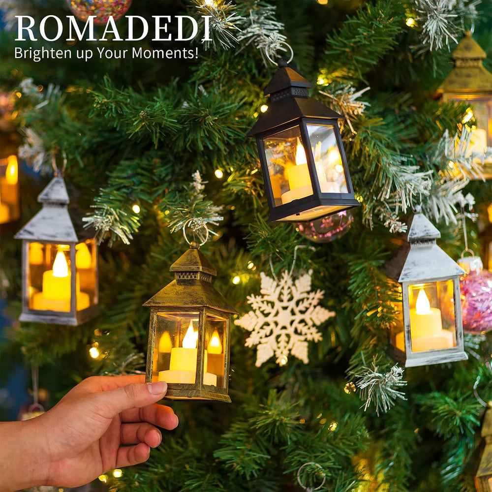 Romadedi Mini Lanterns Decorative, Black, Pack of 10