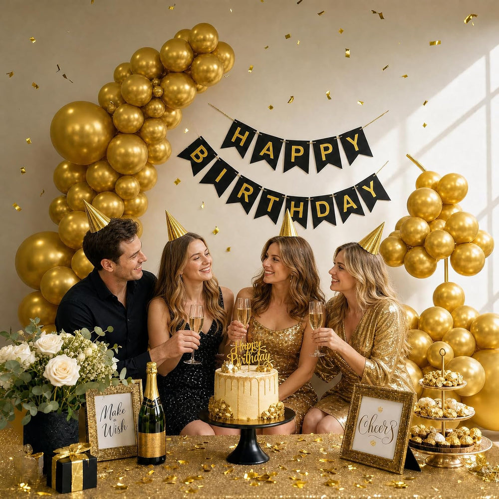 Balloon Arch Stand Kit Set with 145PCS Metallic Gold Balloons – Duty Metal We...