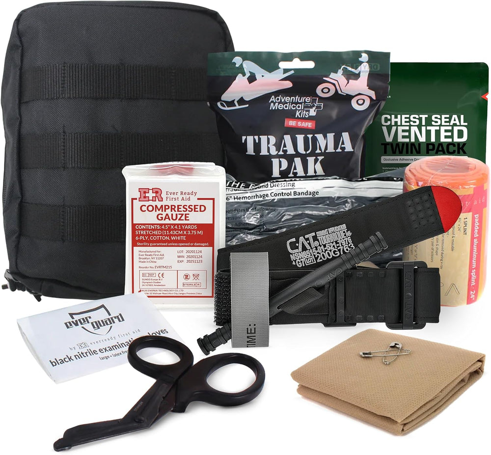 Premium IFAK Trauma First Aid Kit - Military Combat Tactical Molle with C-A-T...