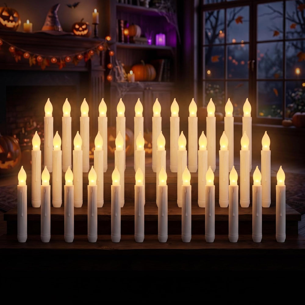 Honoson 36 Pcs Flameless LED Taper Candles Battery Operated,Ivory