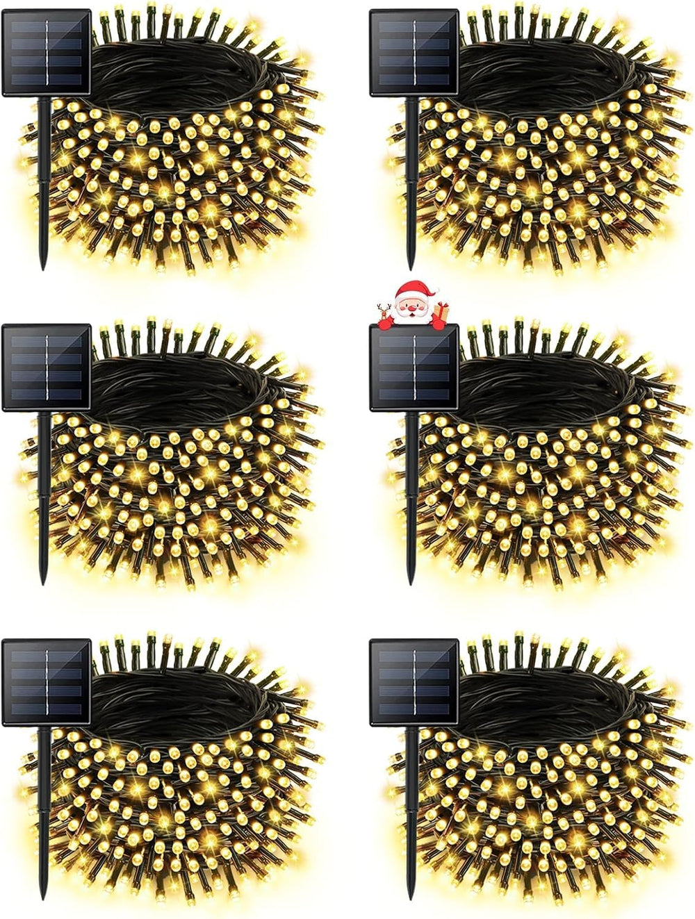 6 Pack Solar Christmas Lights Outdoor, 234FT 600 LED Solar String Lights
