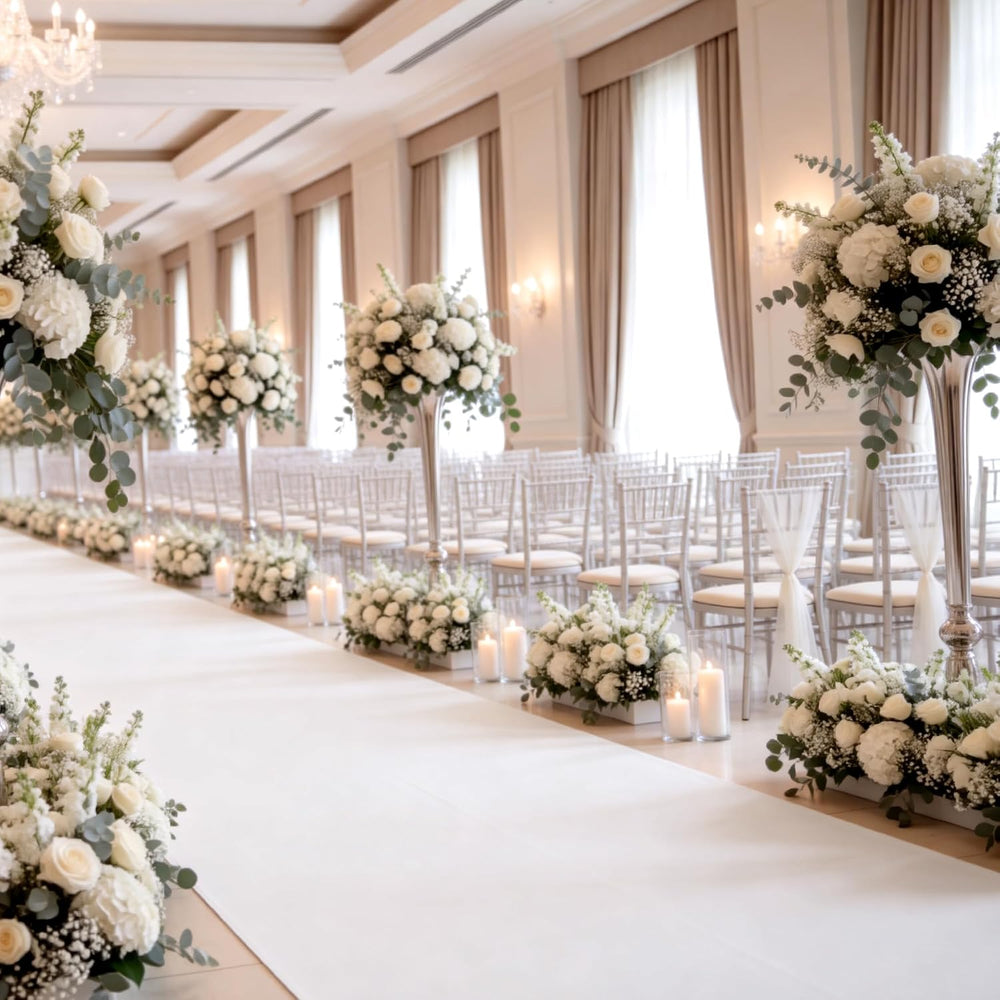 HOMBYS 260GSM Heavyweight White Aisle Runner for Wedding Ceremony, 2' x 1...