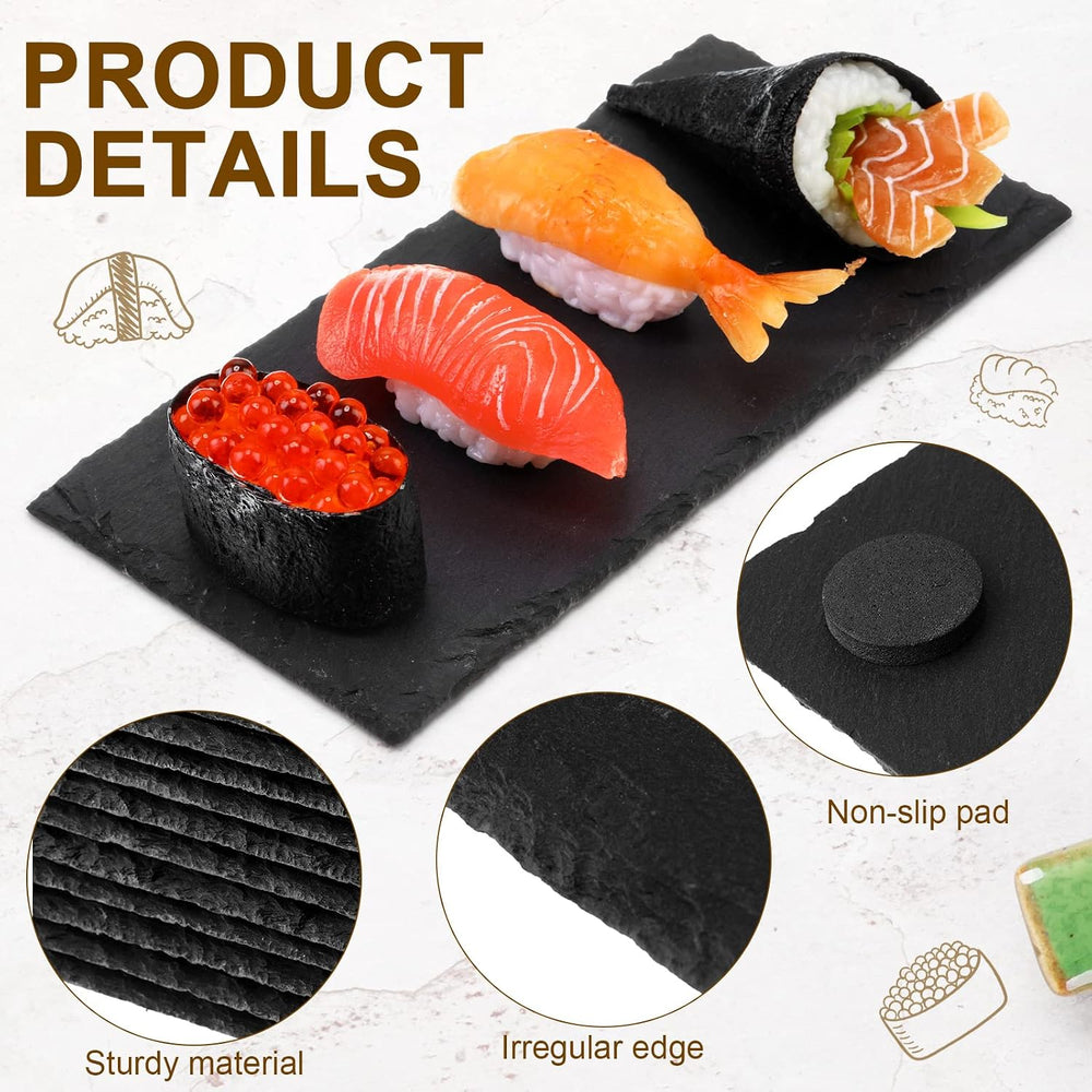 15 Pcs 8 x 4 Inch Black Slate Charcuterie Boards Bulk