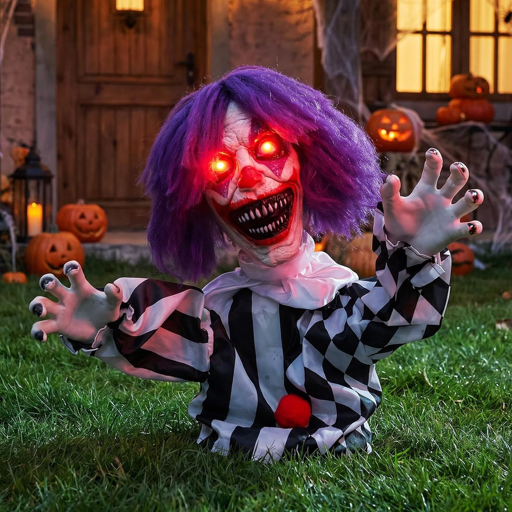 Halloween Skeleton Decor Decorations Outdoor Animated Scary Clown