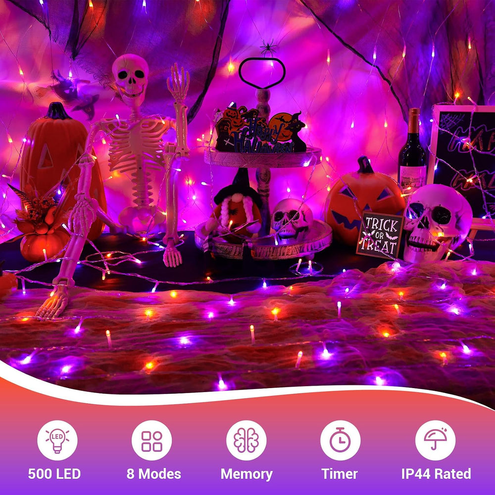 QITONG Halloween Lights Outdoor Waterproof, 165ft 500 LED Led Lights