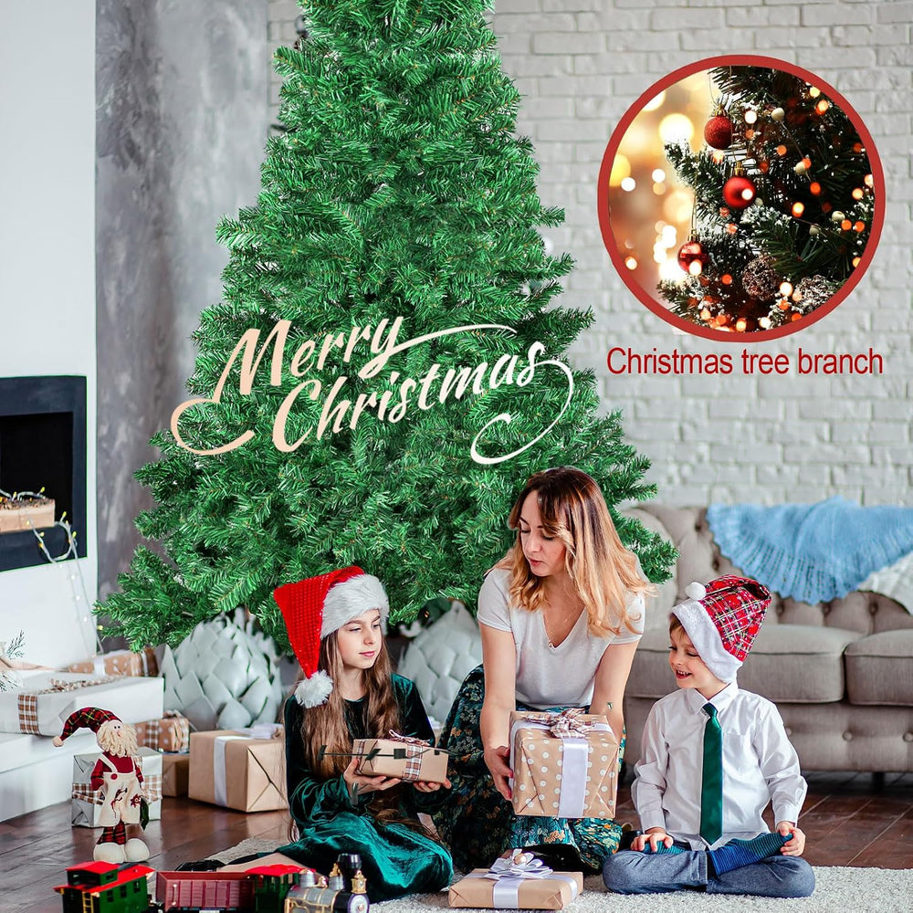 Artificial Christmas Tree, 1000 PVC Tips Full Hinged Spruce Tree with Foldabl...