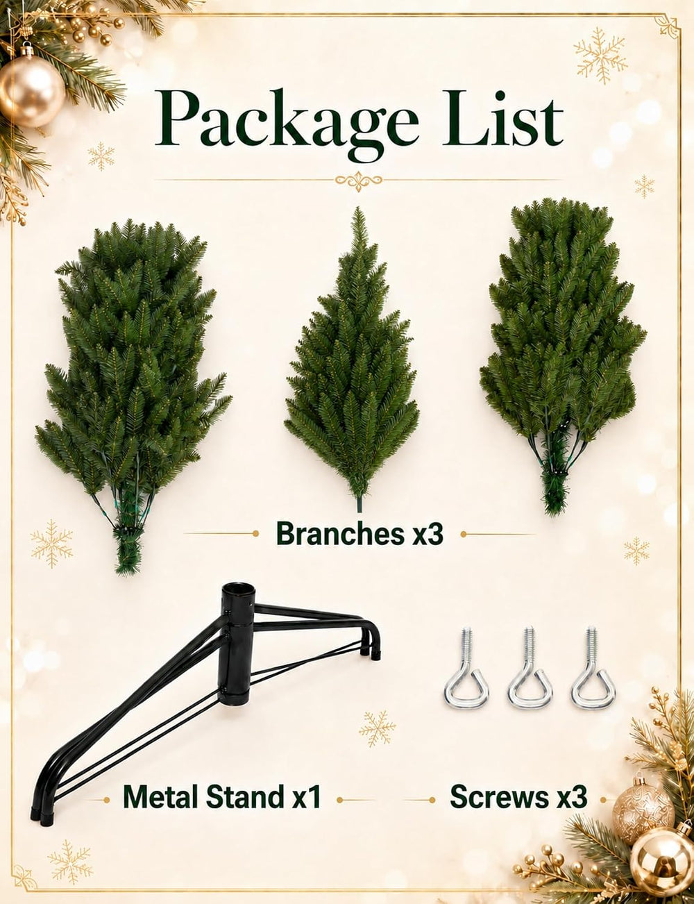 7.5ft Artificial Pencil Slim Christmas Tree, Includes Metal Stand, Kingswood ...