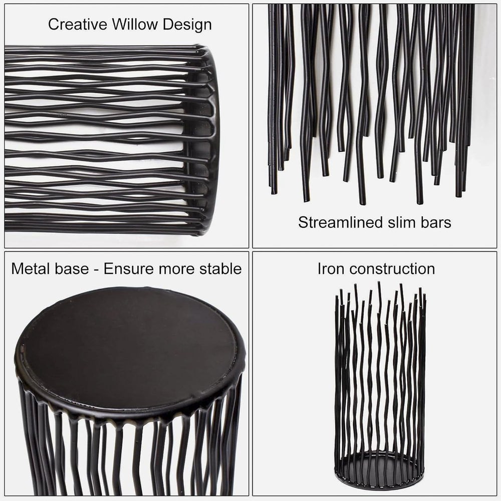 Candle Holders Set of 3 Black Metal Iron Pillar Candlestick Modern Indoor and...