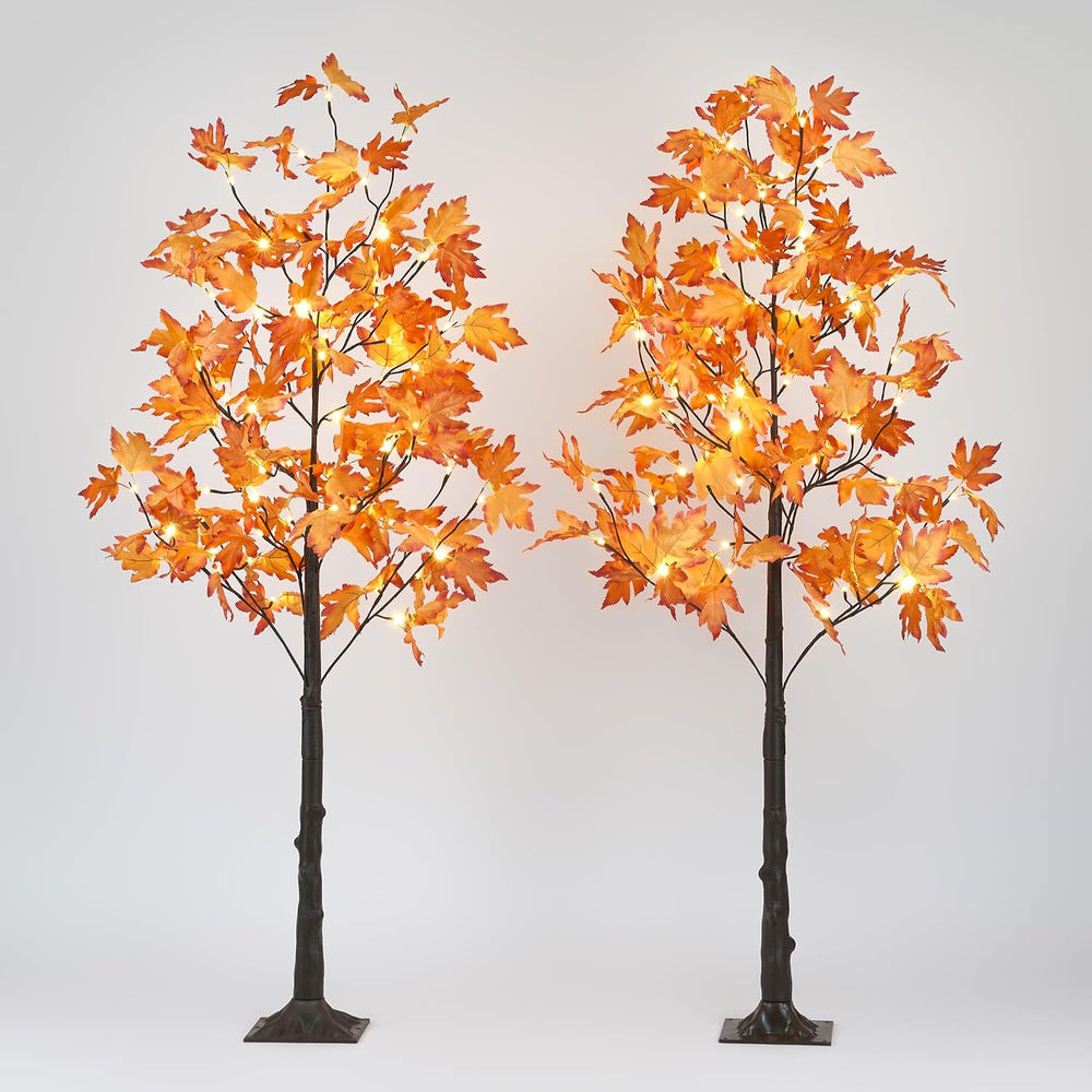 5FT LED Lighted Maple Tree 2-Pack for Indoor Outdoor Home Décor