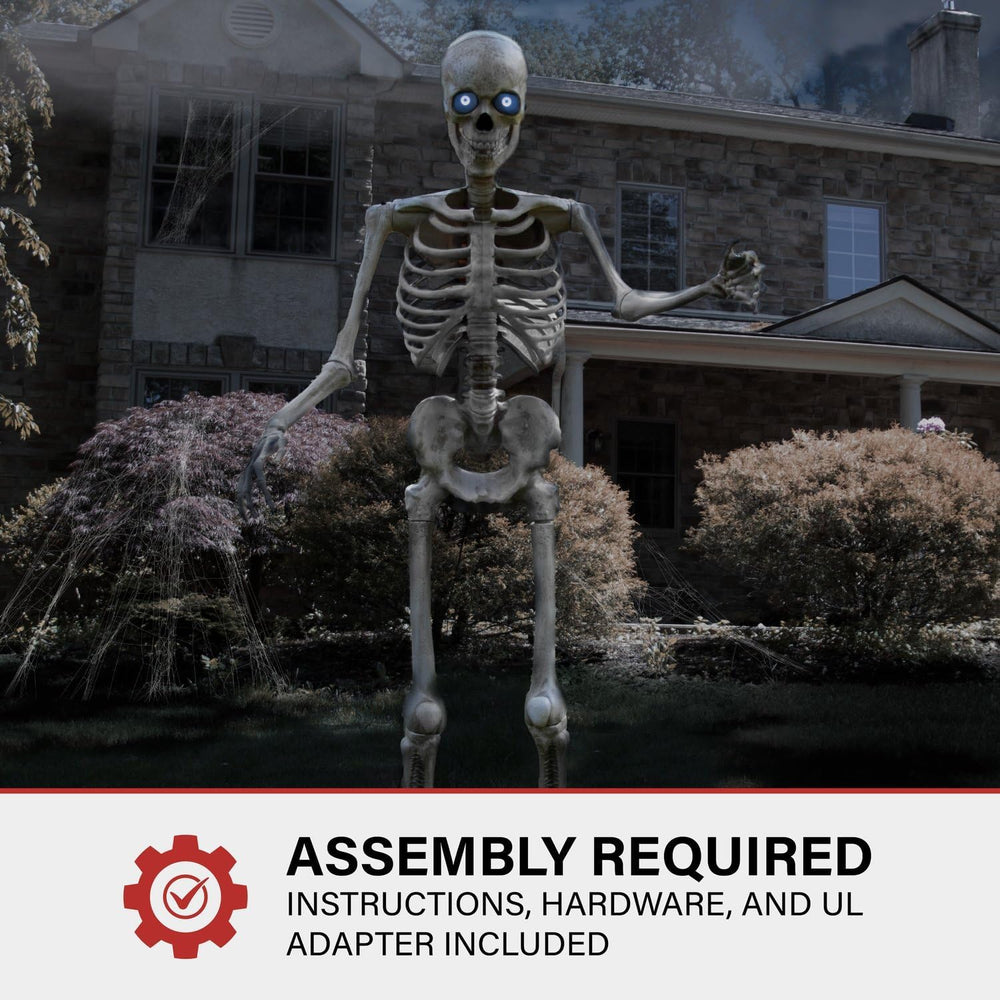 Haunted Hill Farm 8.0-Ft. Motion-Activated Towering Skeleton Animatronic