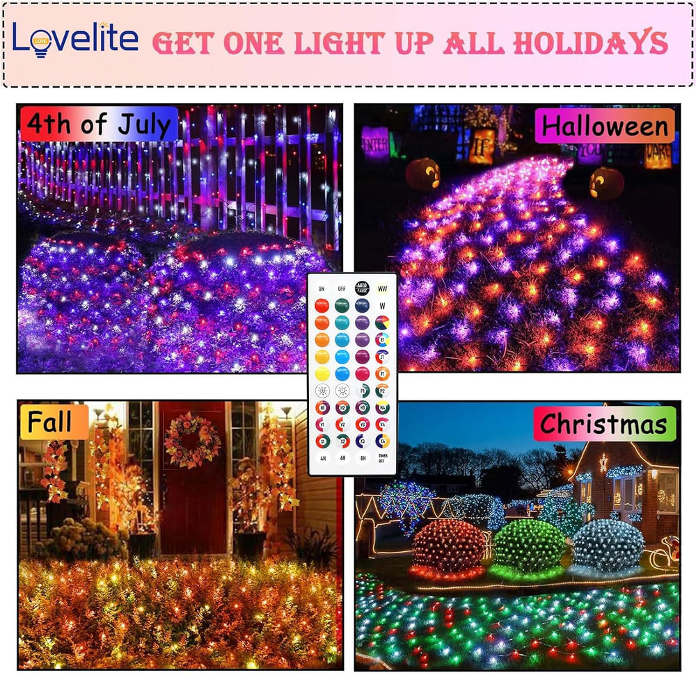 240 LED Net Lights, Color Changing Christmas Net Lights Outdoor Waterproof