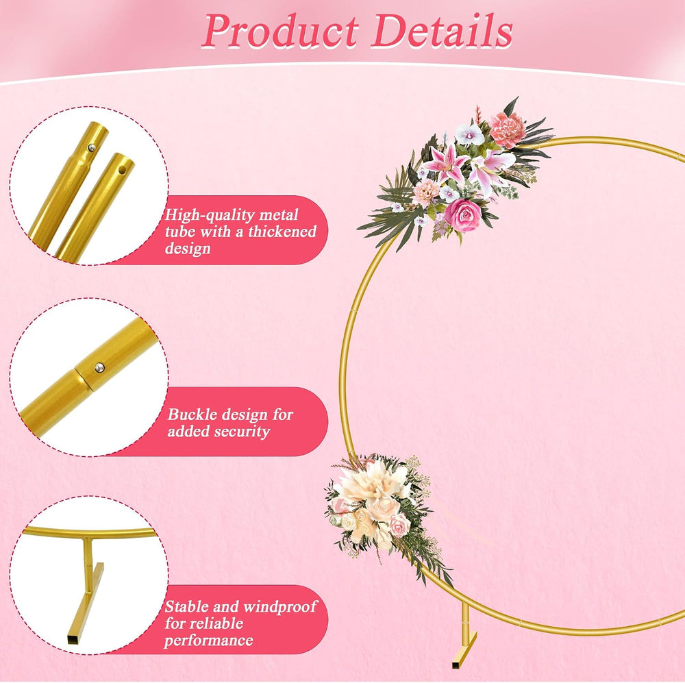7.2FT Circle Balloon Arch Stand for Floor Round Arch Backdrop Stand for Parti...