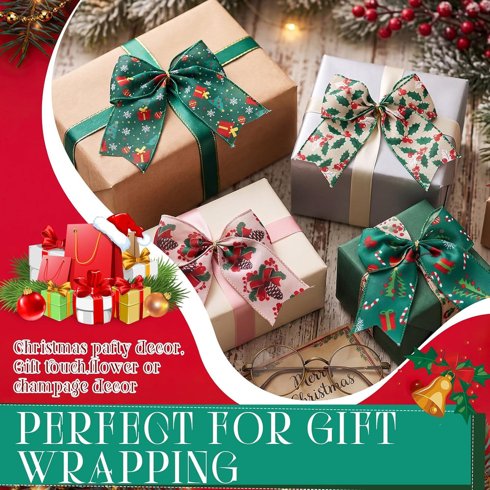Daifunli 48 Pcs 6 Inch Christmas Bows for Wreaths