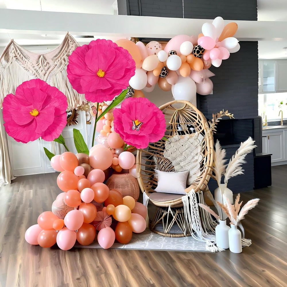 5.8 Ft Giant Artificial Flowers, Large Paper Flower with Stand