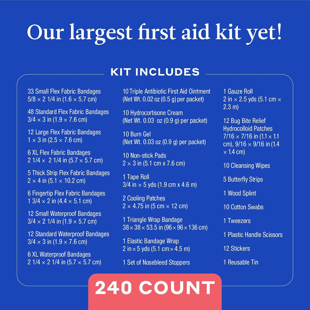 Welly Comprehensive First Aid Kit - FSA Eligible - Adhesive Bandages, Tape an...