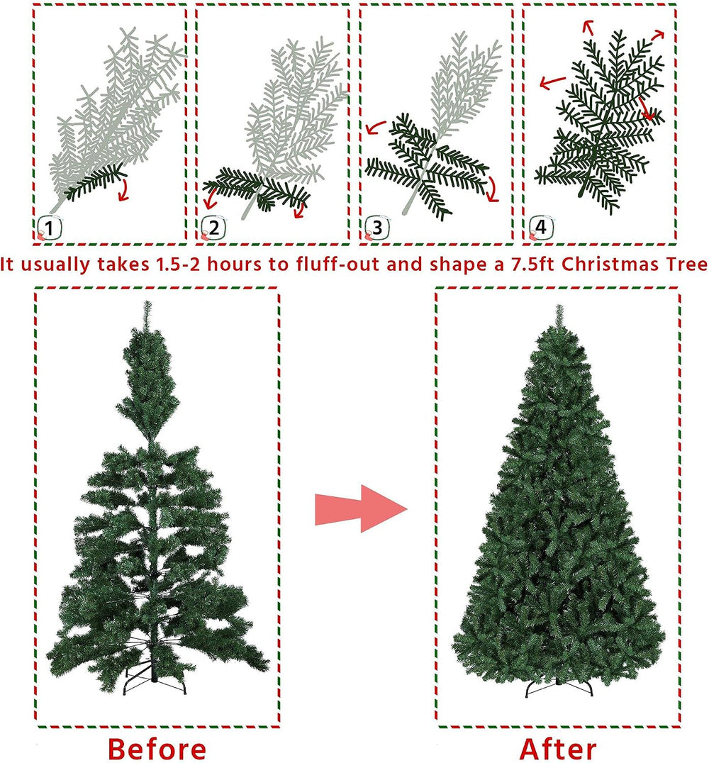 Yaheetech 7.5ft Artificial Christmas Spruce Tree, Realistic Premium Unlit