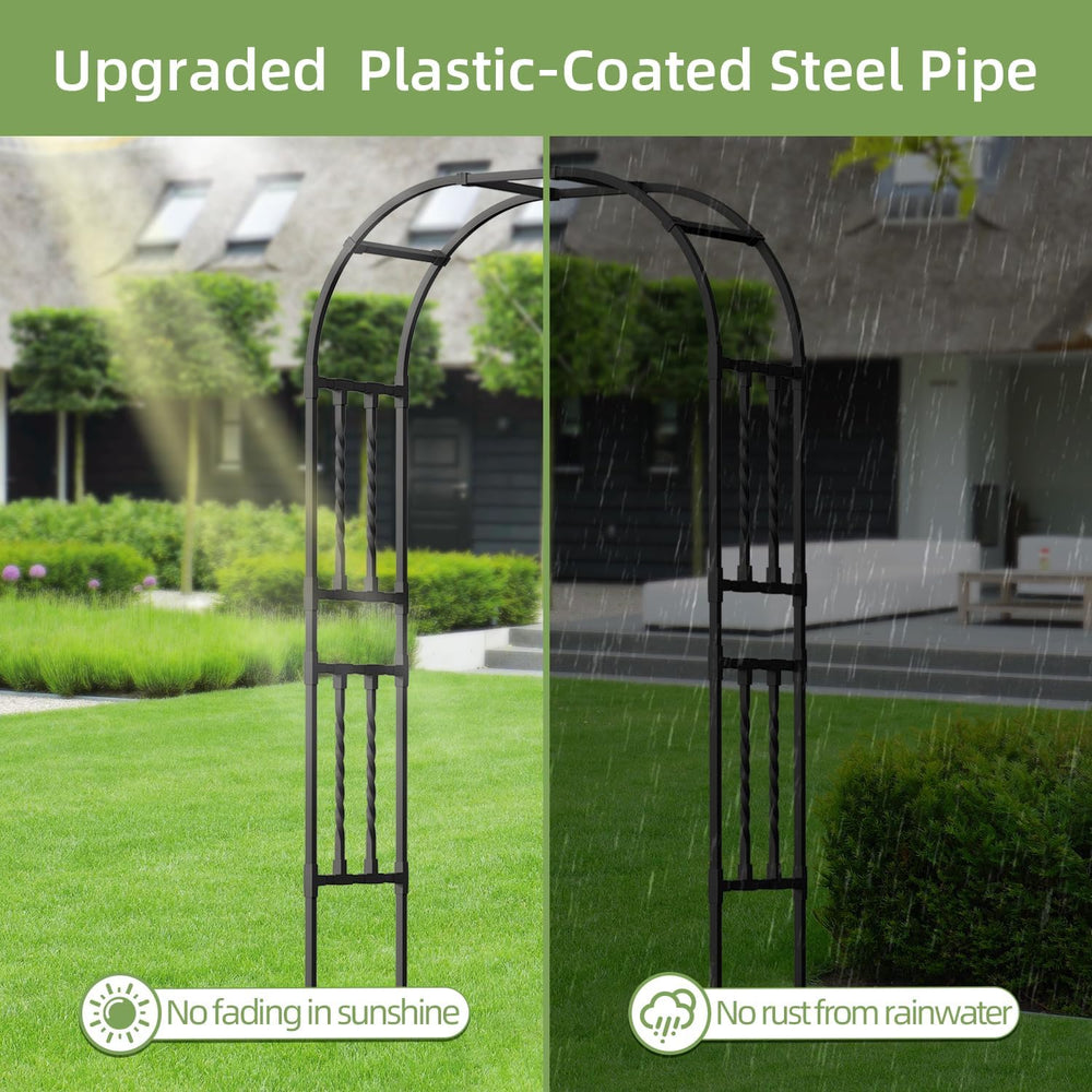 Square Tube Metal Garden Arch Trellis for Climbing Plants,4.9x7.9FT