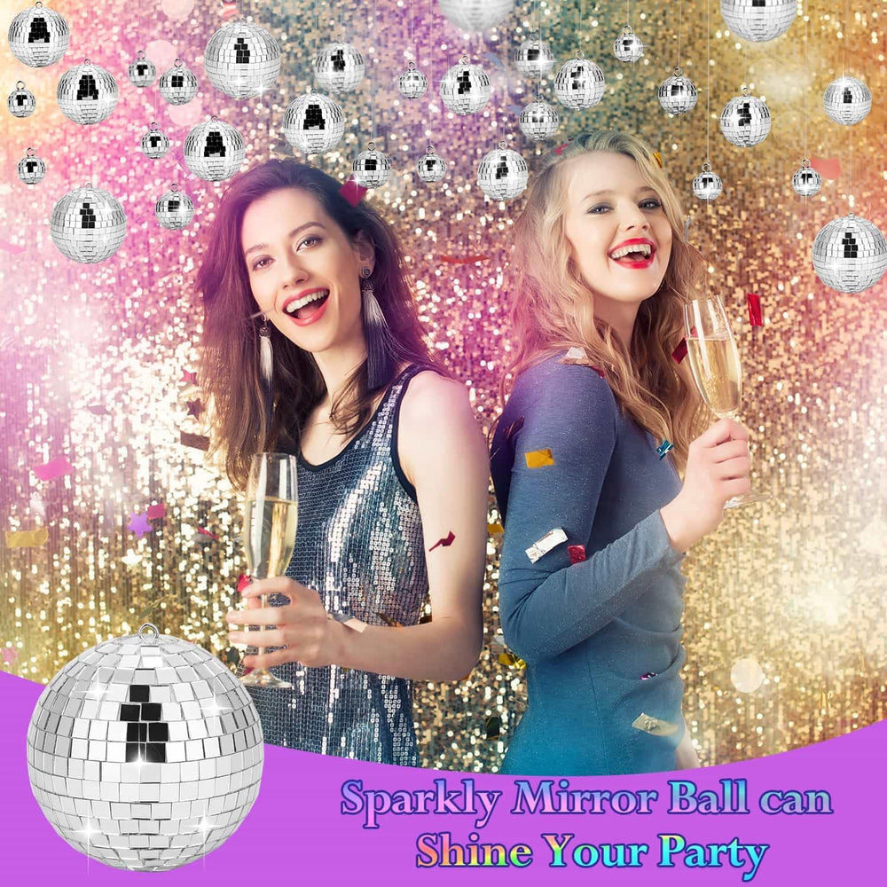 Flasoo 70 PCS Disco Ball, 5 Sizes Disco Ball Ornaments, 4/3.2/2.4/2/1.2 Inch ...