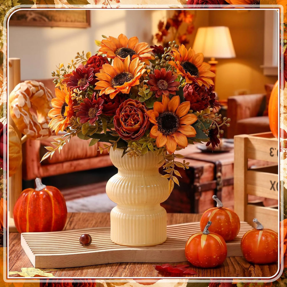 8 Bundles Artificial Fall Flowers