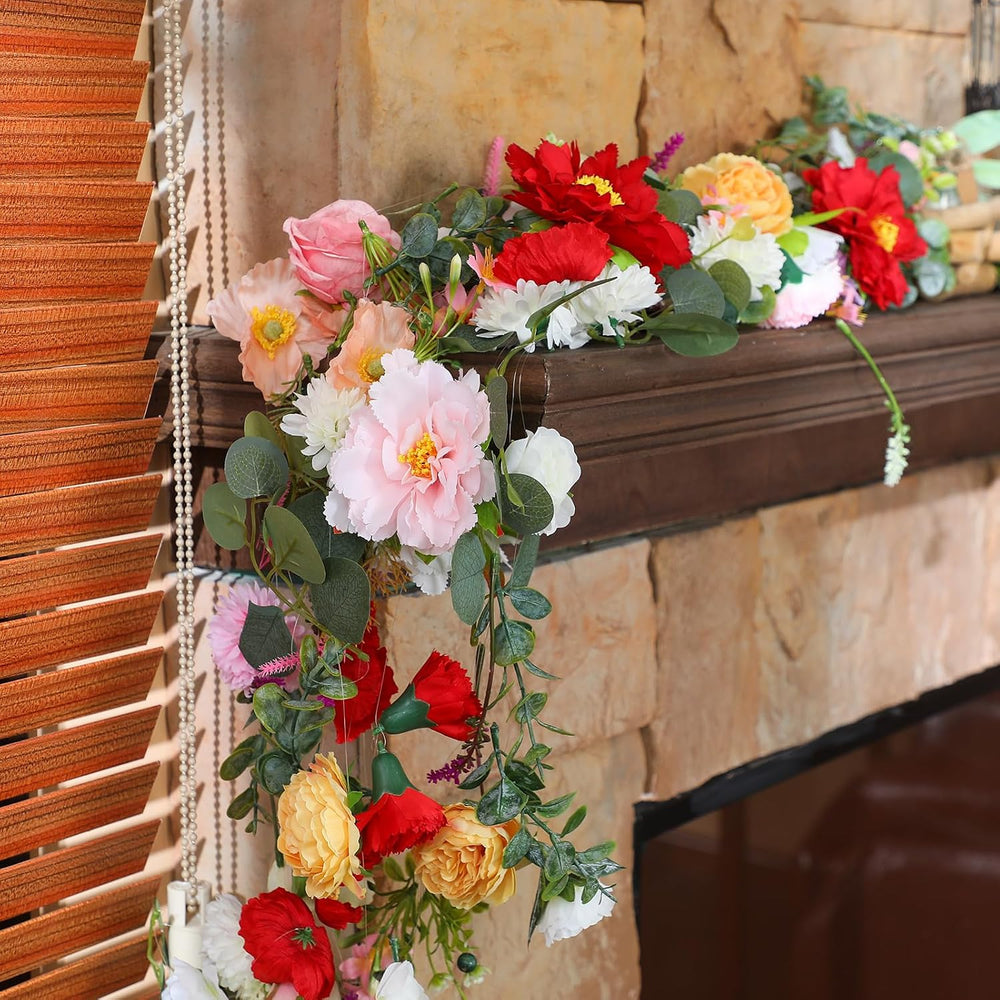 6 Pcs 35.6 ft Hanging Flower Artificial Wildflower Garlands Floral Vines