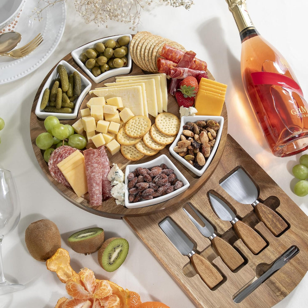 Personalized Charcuterie Board Gift Set, Custom Engraved Acacia Cheese Board ...