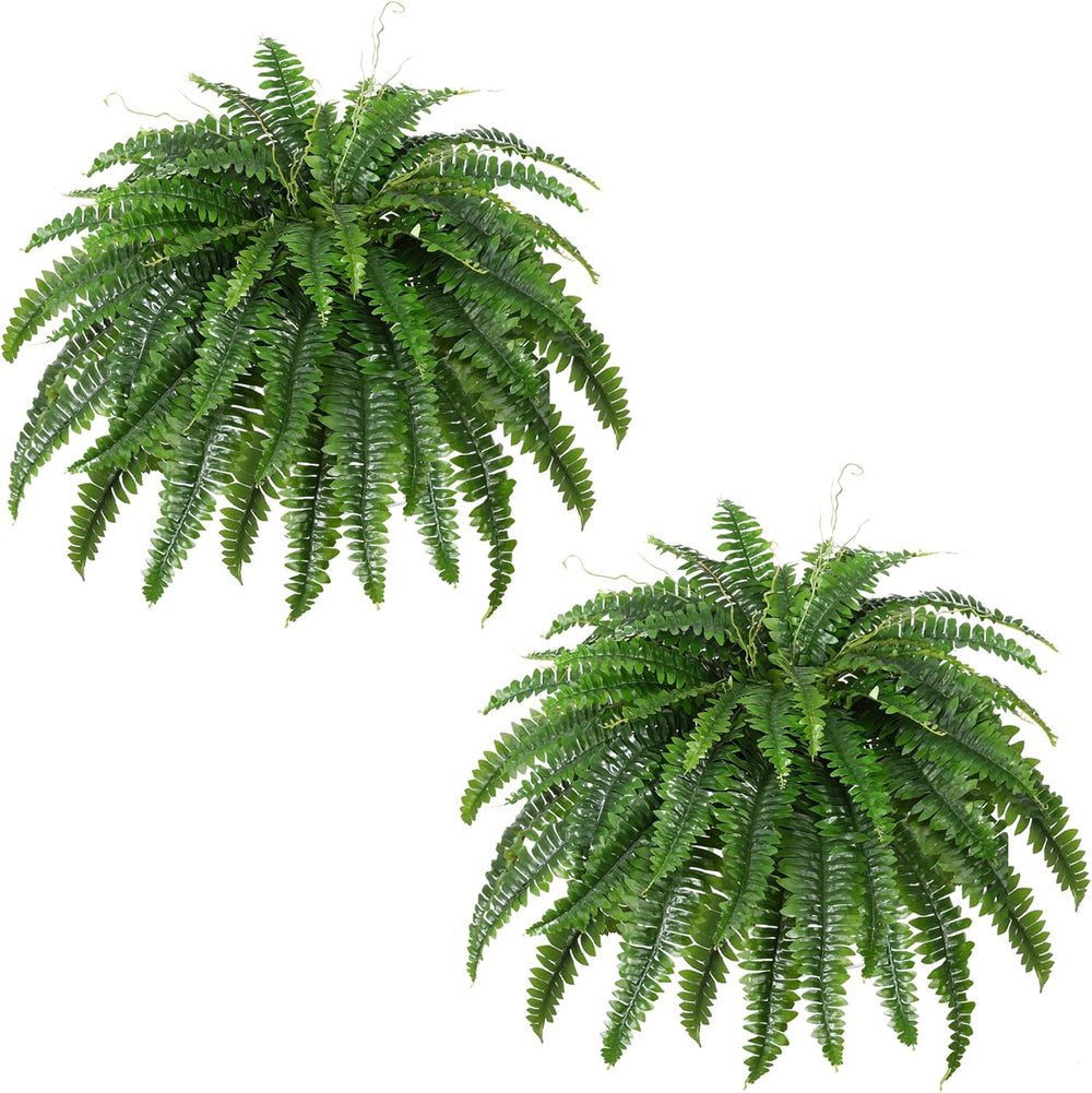 Dkaltm 45" Artificial Boston Fern (Set of 2), Outdoor Plants