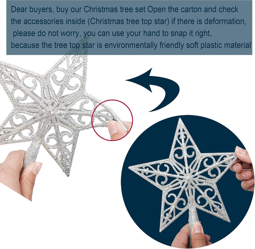 KTKDE 7.5FT White Christmas Tree, Artificial Holiday Christmas Tree with 1450...