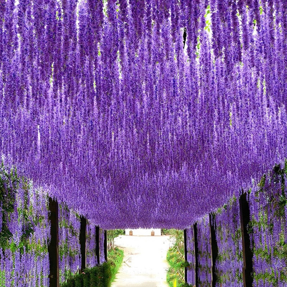 Artificial Flowers Hanging Flowers, Fake Garland Silk Vines Rattan String Dec...