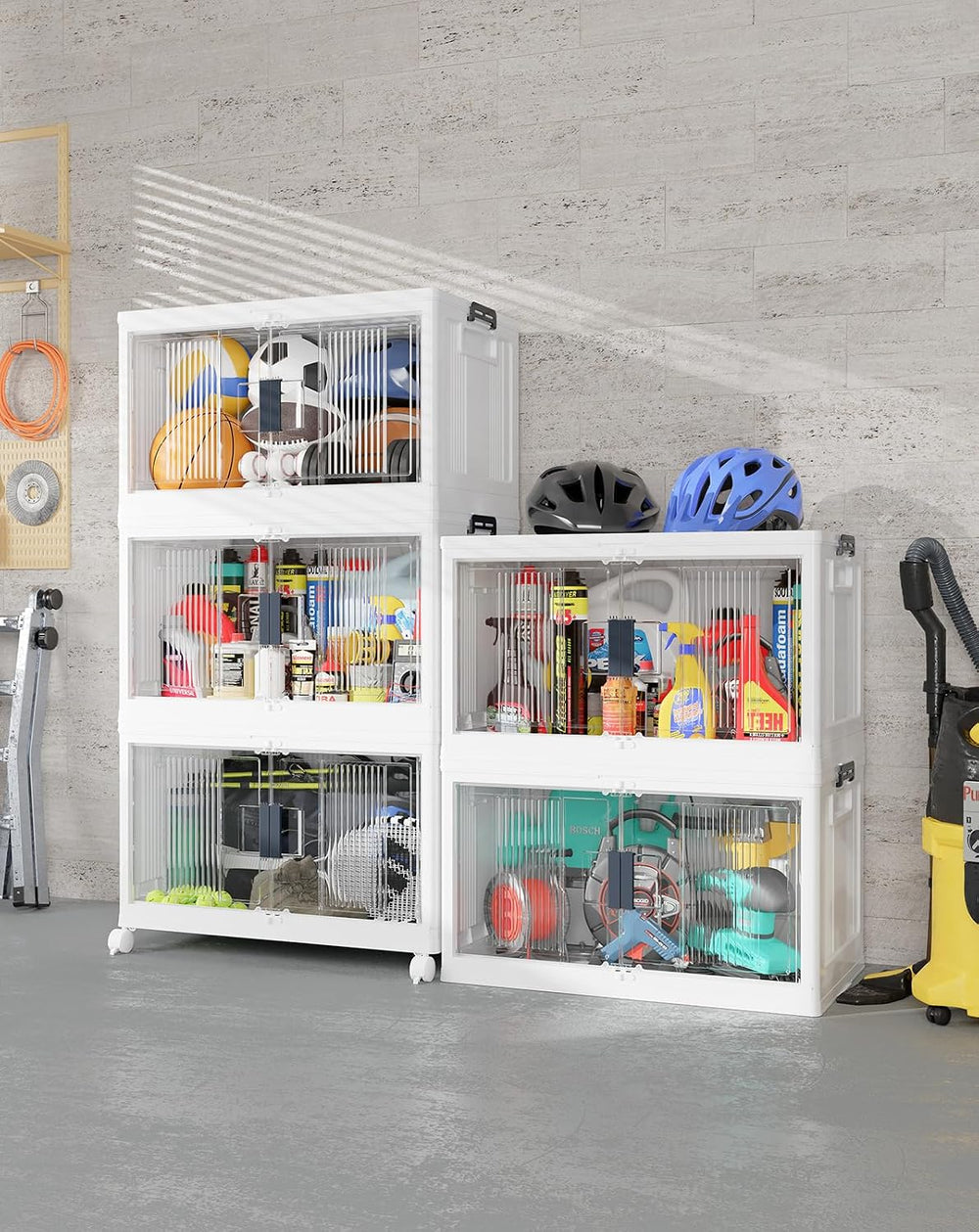OlarHike 97QT Storage Bins with Lids for Closet, Garage, Shelves, 5 Pack