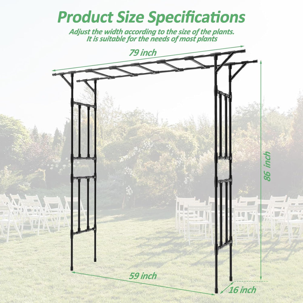 Garden Arch Trellis - 79" L x 86" H Supersize Flattop Garden Arch
