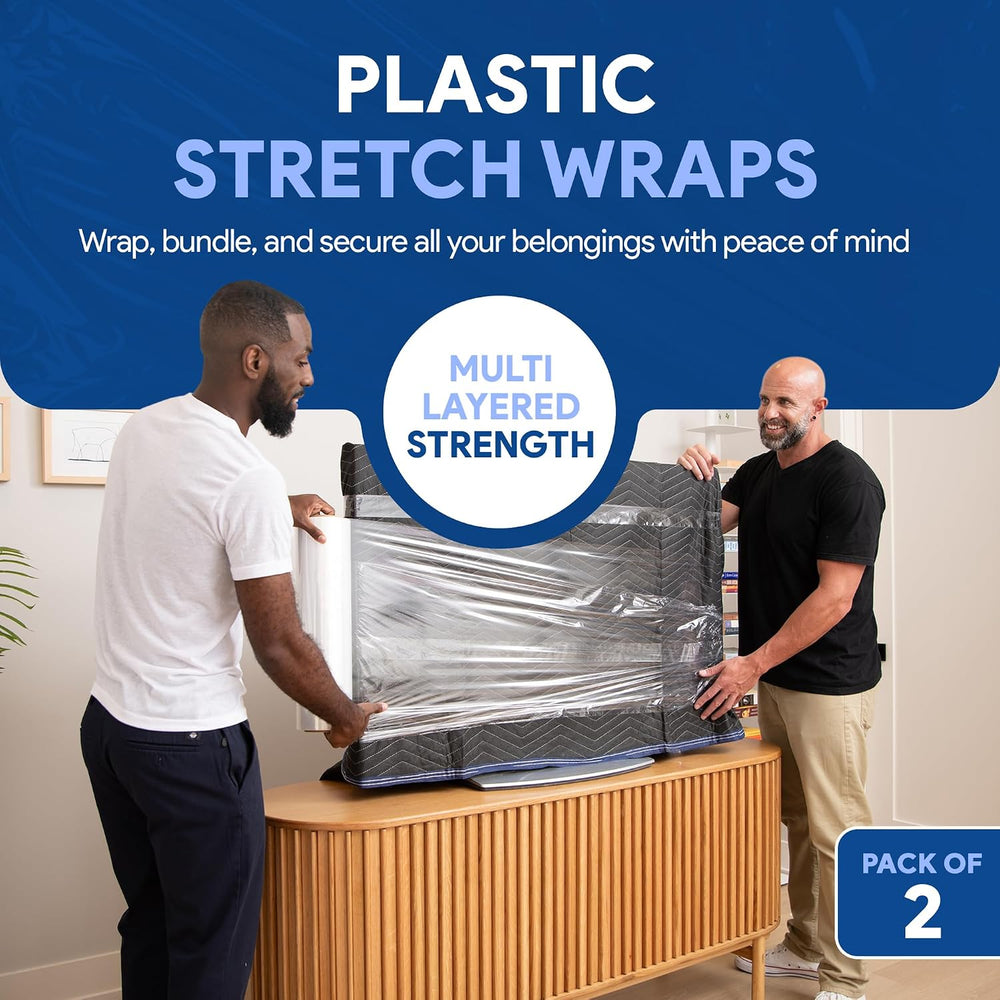 International Plastics Co. 2 Pack of 17'' Plastic Stretch Wrap for Mo...