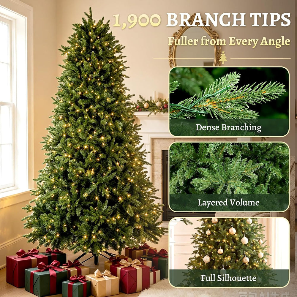 7.5ft Prelit Christmas Tree with 798 LED Lights for Holiday Decor