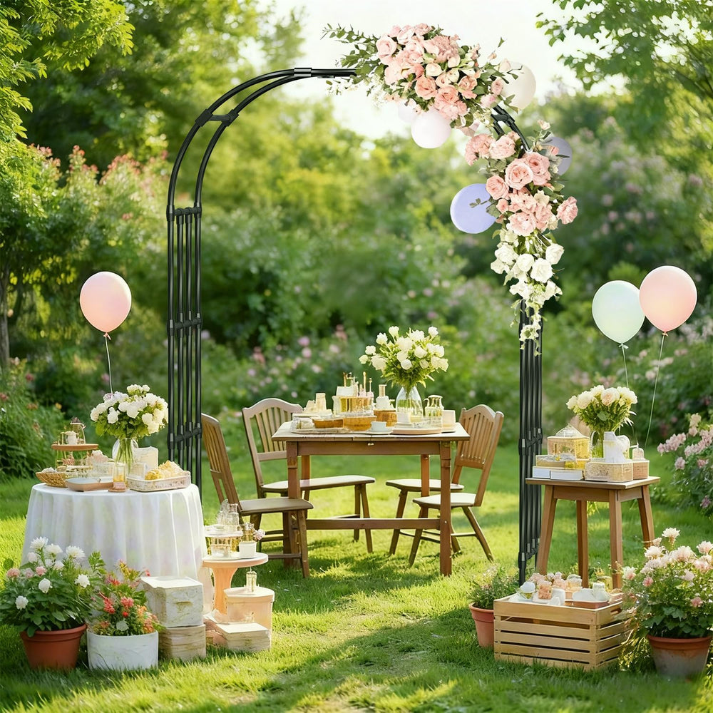 Metal Garden Arch Trellis 6.9 Ft for Climbing Plants Outdoor