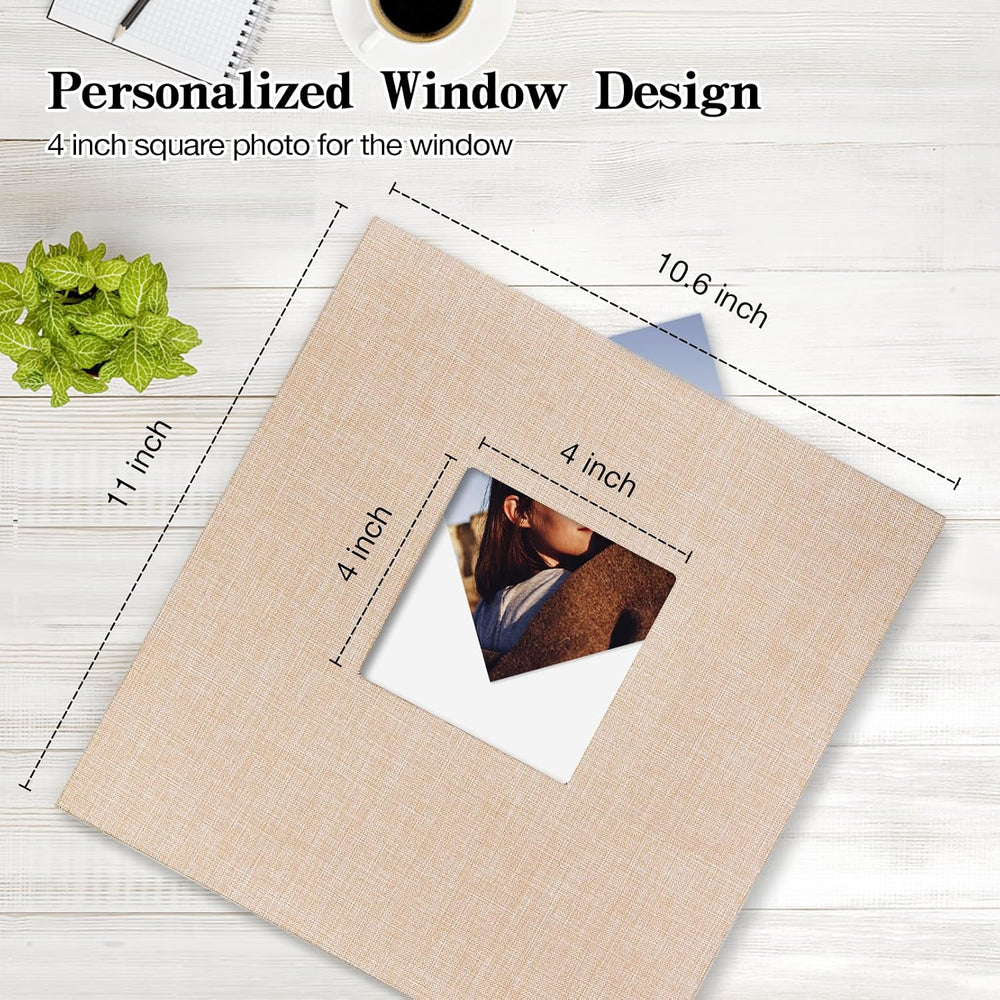Self Adhesive Photo Album 80 Pages, Linen cover,Beige