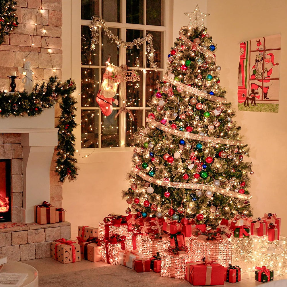 Hykolity 6 ft Prelit Artificial Christmas Tree with 350 Warm White LEDs