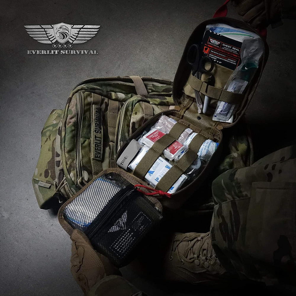 EVERLIT Advanced Trauma Kit, CAT GEN-7 Tourniquet, TCCC Compliant, Mil-Spec N...