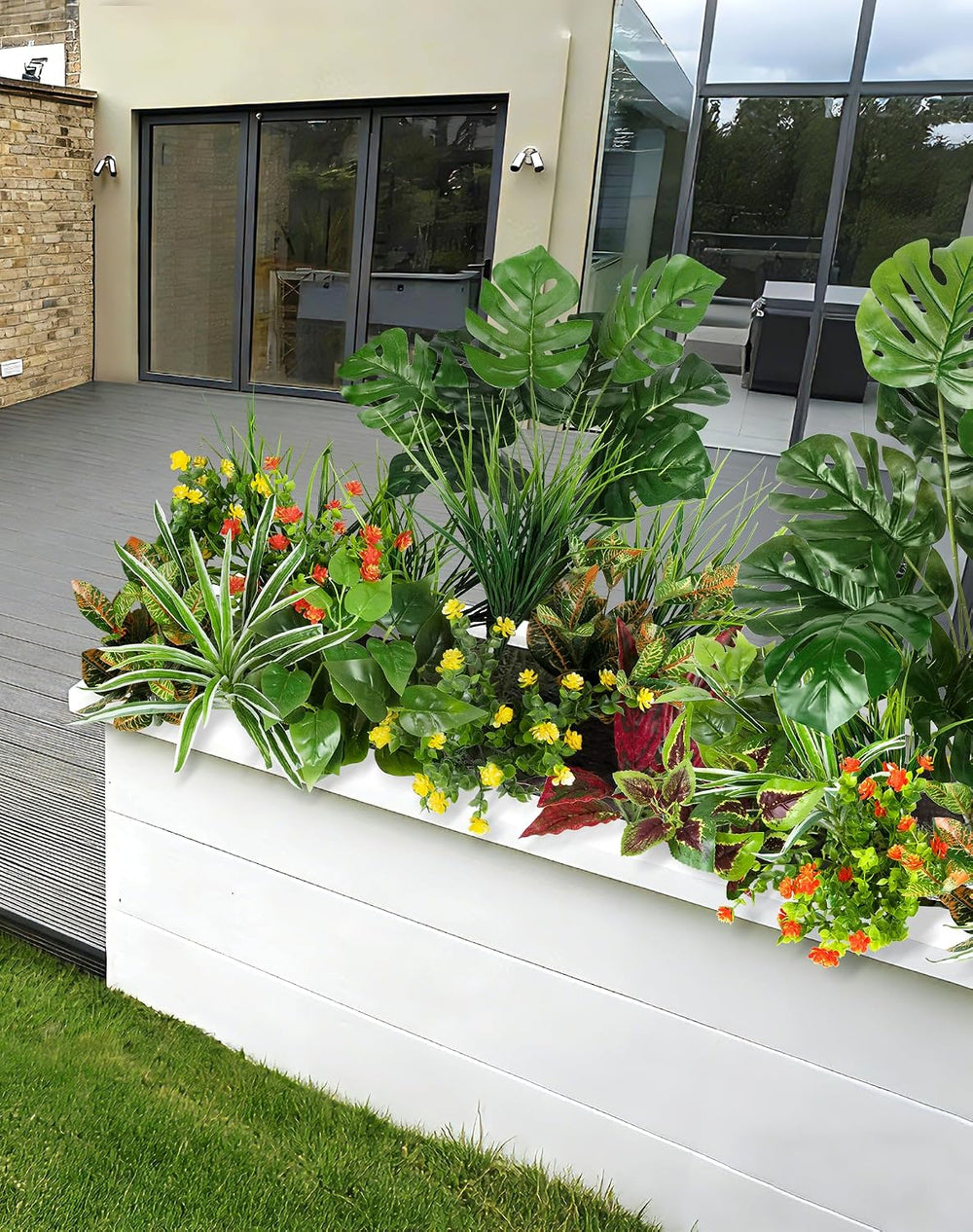 Ouddy Decor 18 Pcs Artificial Plants for Outdoors Fake Greenery Stems