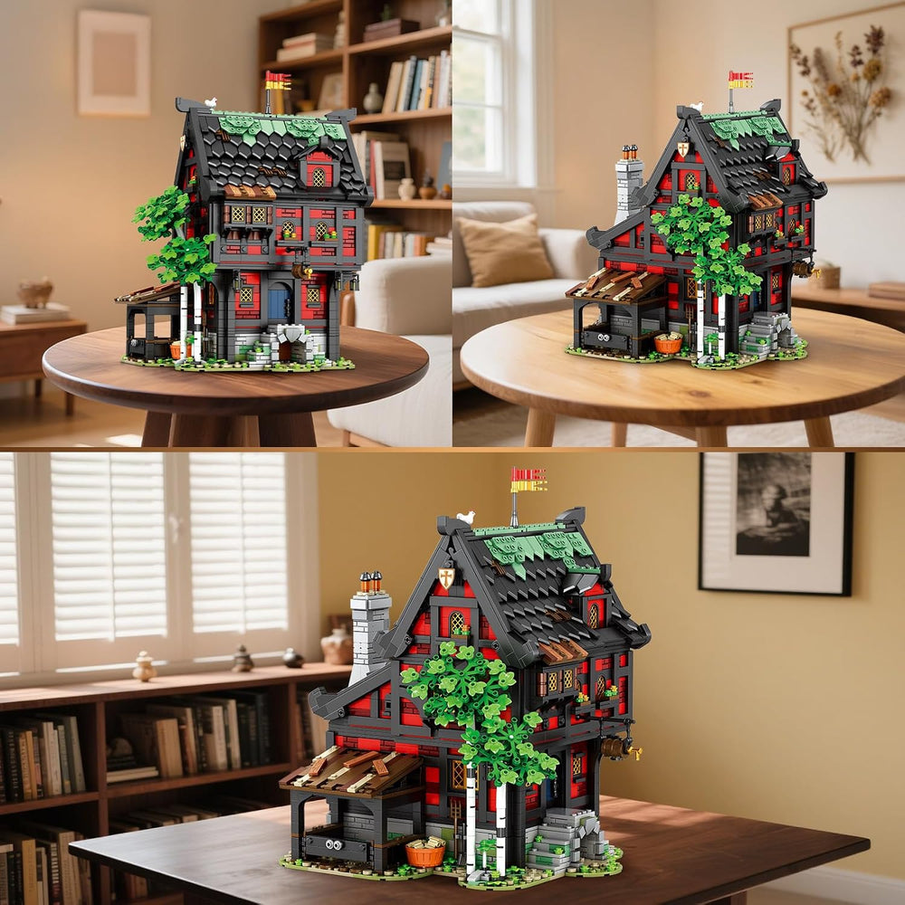 Reobrix Medieval Inn Building Set 66017, European Century Tavern for Home&...