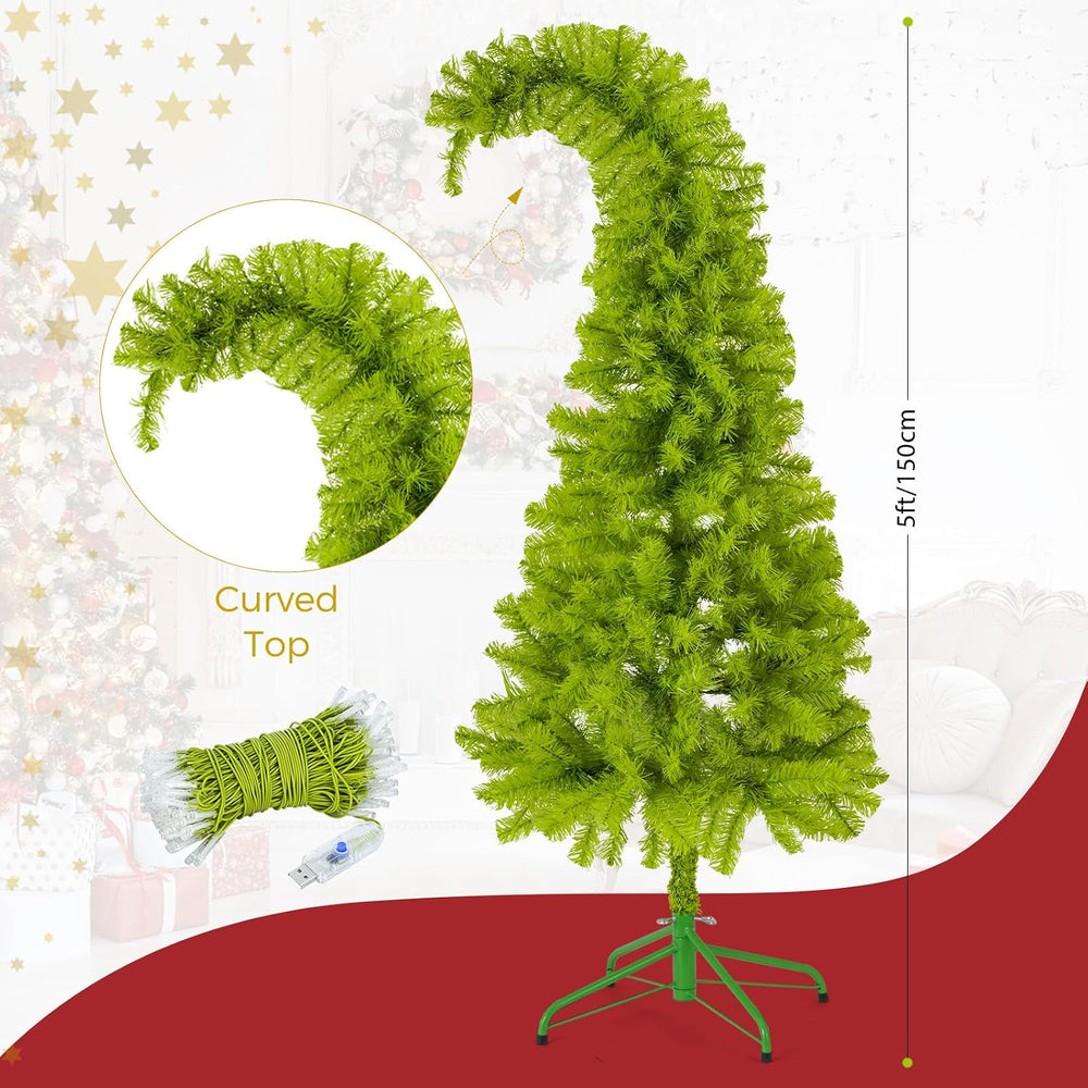 5ft Whimsical Christmas Tree with LED Lights - Artificial Christmas Tree with...