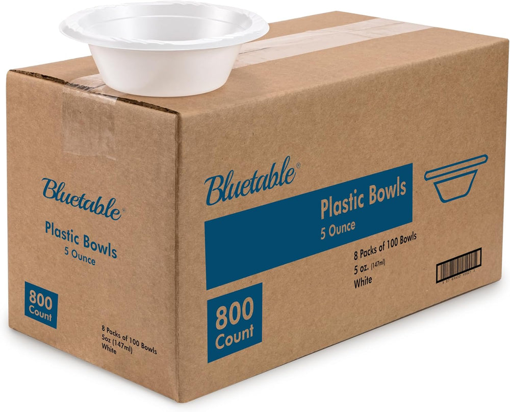 Bluetable 5 oz Bowls Plastic Small Bulk Case Pack (800 Count) Disposable Bowl...