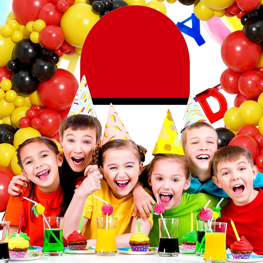 6.6 × 3.3 Ft/79 × 40 Inch Red Black and White Cartoon Arch Cover
