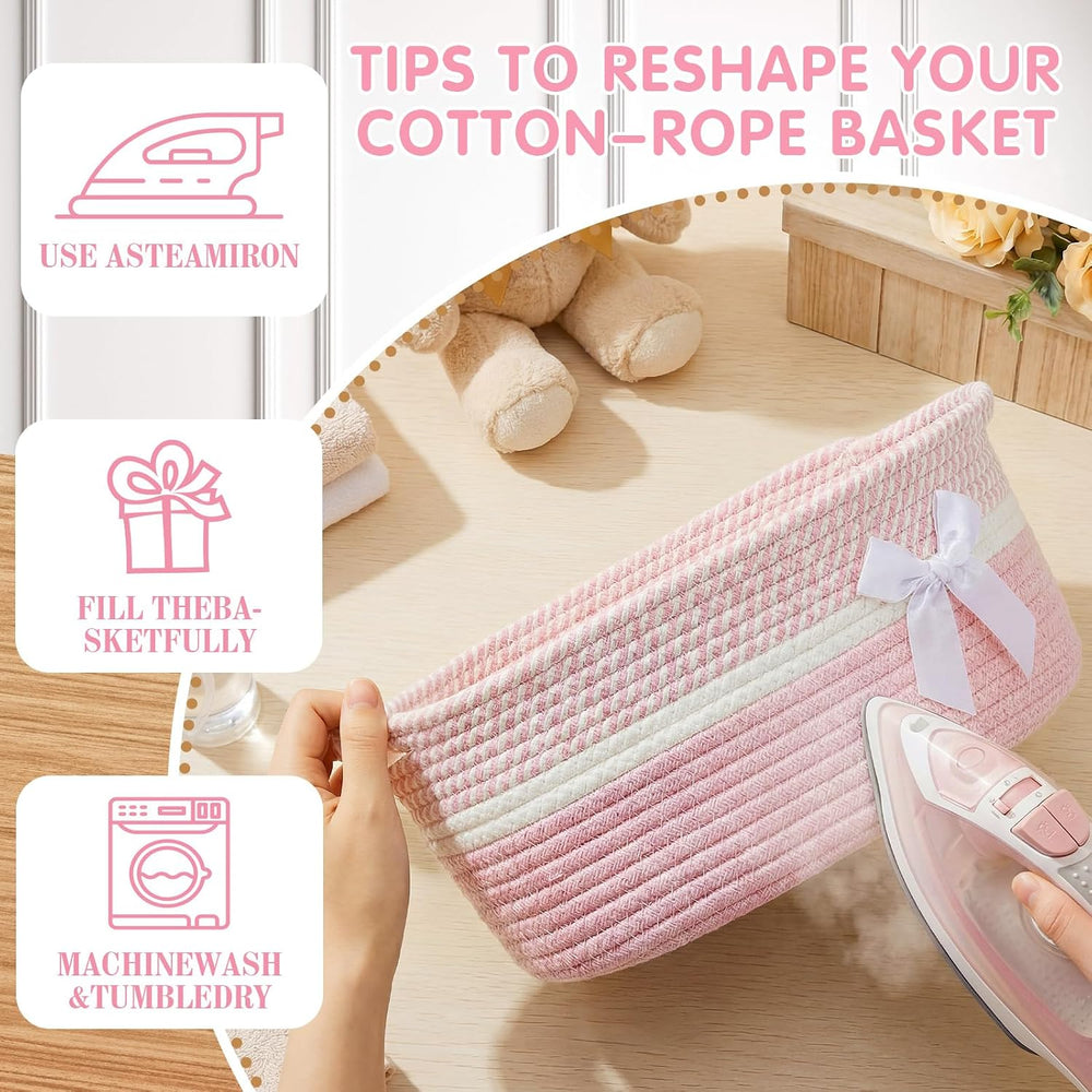 Colingmill 3 Pack Small Empty Gift Baskets, Pastel
