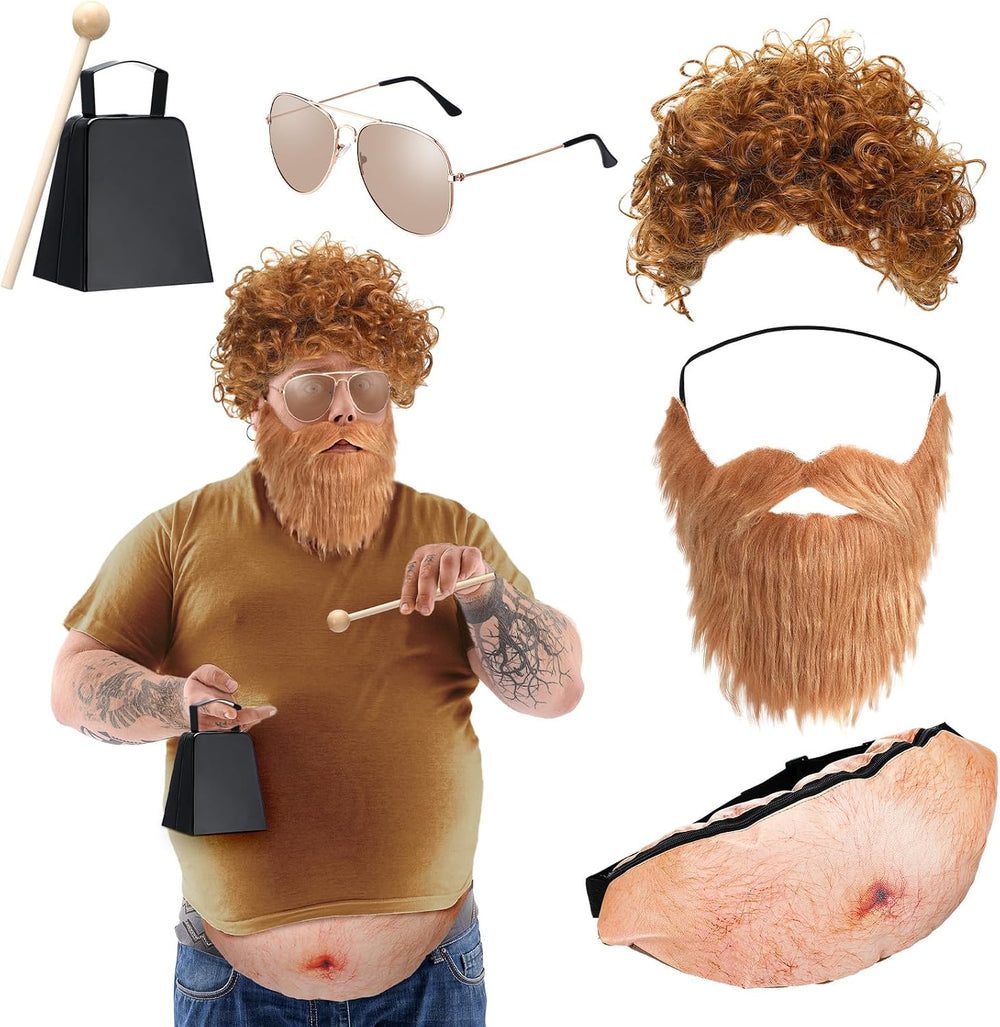 Mepase 6 Pcs Halloween Cowbell Costume Accessories Set Adult Cosplay Outfit