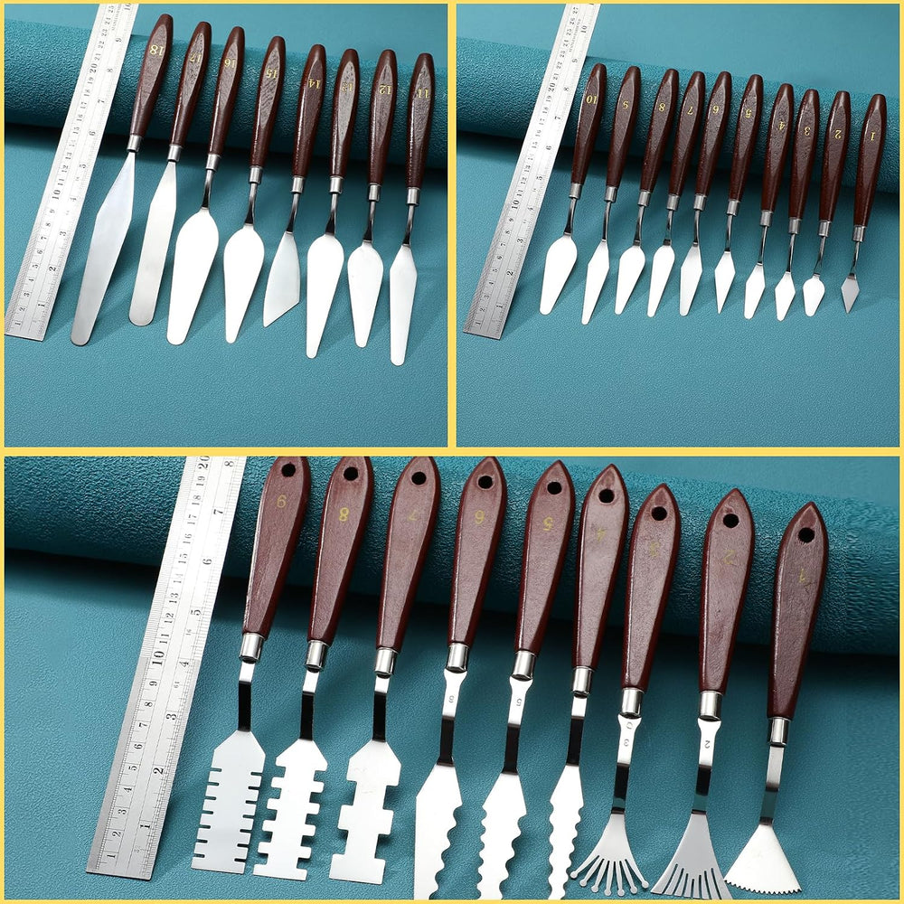 Lasnten 27 Pcs Palette Knife Set Stainless Steel Painting Knife Set