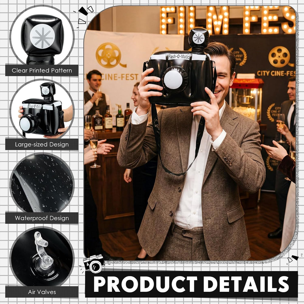 12 Pcs Inflatable Camera Prop, Black and White Fake Camera