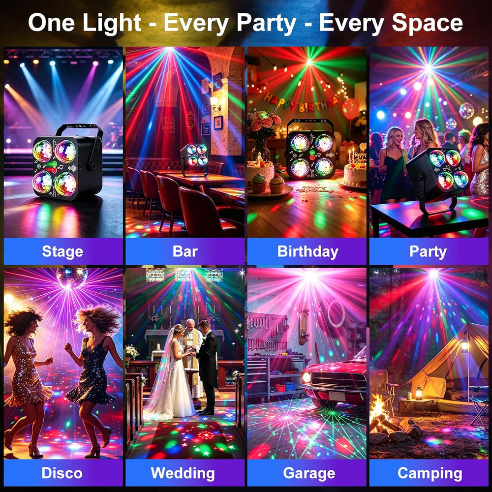 Party Lights DJ Disco Ball Light with 4 RGB Magic Balls and 90 Patterns