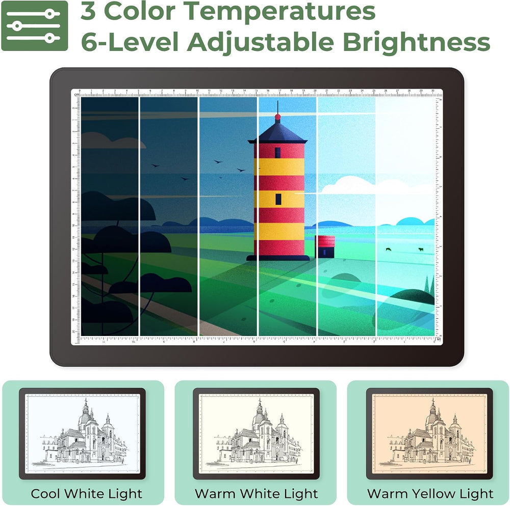Bawaslom Rechargeable A4 LED Diamond Painting Light Board for Tracing,Black